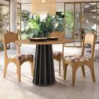 Mesa De Jantar Redonda 4 Lugares Thalia D01 Freijó/preto Fosc