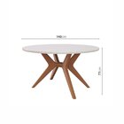 Mesa De Jantar Redonda 6 Lugares 1,40m Salgueiro Cabecasa Mad