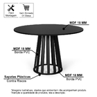 Mesa De Jantar Redonda 6 Lugares 120cm Em Mdf Gabi Preta - St