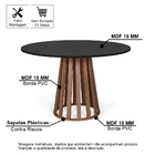 Mesa De Jantar Redonda 6 Lugares 120cm Gabi Preto/noronha - S