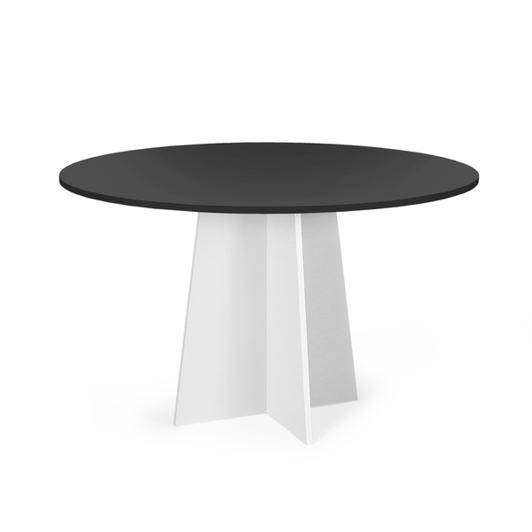 Mesa De Jantar Redonda 6 Lugares 120cm Isabela Preto/branco -