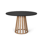 Mesa De Jantar Redonda 6 Lugares 120cm Tália Preto/jade - Str