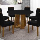 Mesa De Jantar Redonda 6 Lugares 135cm Ella N02 Ypê/preto