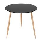 Mesa De Jantar Redonda 80 Cm Preto + 3 Cadeiras Clarice Cloe