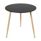 Mesa De Jantar Redonda 80 Cm Preto + 3 Cadeiras Clarice Nest