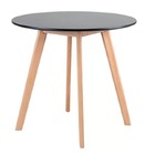 Mesa De Jantar Redonda 80cm + 4 Cadeiras Estofadas Leda - Pre