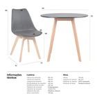 Mesa De Jantar Redonda 80cm + 4 Cadeiras Estofadas Leda - Pre