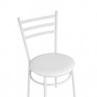 Mesa De Jantar Redonda 80cm Branca Com 4 Cadeiras Estofada Br