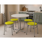 Mesa De Jantar Redonda 80cm Branca Com 4 Cadeiras Estofada Ci