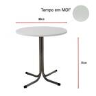 Mesa De Jantar Redonda 80cm Branca Com 4 Cadeiras Estofada Ci
