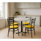 Mesa De Jantar Redonda 80cm Branca Com 4 Cadeiras Estofada Pr