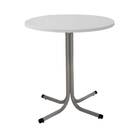 Mesa De Jantar Redonda 80cm Cinza Tampo Madeira Branco