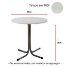 Mesa De Jantar Redonda 80cm Cinza Tampo Madeira Branco