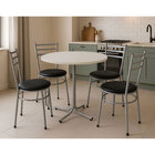 Mesa De Jantar Redonda 80cm Cinza Tampo Madeira Branco