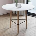 Mesa De Jantar Redonda 80cm Com Pés Palito Branca