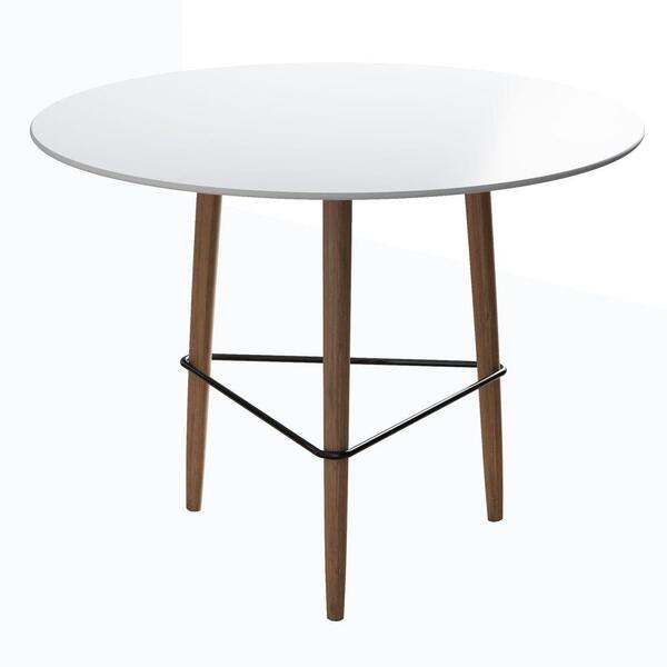 Mesa De Jantar Redonda 80cm Com Pés Palito Branca