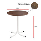 Mesa De Jantar Redonda 80cm Imbuia Com 4 Cadeiras Estofada Br