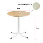 Mesa De Jantar Redonda 80cm Pinus Com 4 Cadeiras Estofada Bra