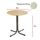 Mesa De Jantar Redonda 80cm Pinus Com 4 Cadeiras Estofada Cin