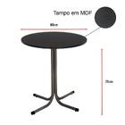 Mesa De Jantar Redonda 80cm Preta Com 4 Cadeiras Estofada Cin