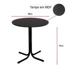 Mesa De Jantar Redonda 80cm Preta Com 4 Cadeiras Estofada Pre