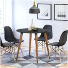 Mesa De Jantar Redonda 90cm 4 Lugares Tampo De Vidro Veneza C