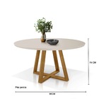 Mesa De Jantar Redonda 90cm 4 Lugares Tampo Off Pés Perola