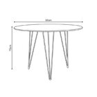 Mesa De Jantar Redonda 90cm Clips 3 Pés Ferro Amendoa