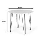 Mesa De Jantar Redonda 90cm Hairpin - Branco