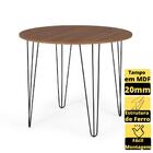 Mesa De Jantar Redonda 90cm Hairpin - Natural