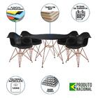 Mesa De Jantar Redonda 90cm Preta Com 4 Poltronas Pretas Ferr