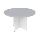 Mesa De Jantar Redonda Anne  Branco/cinza Cristal