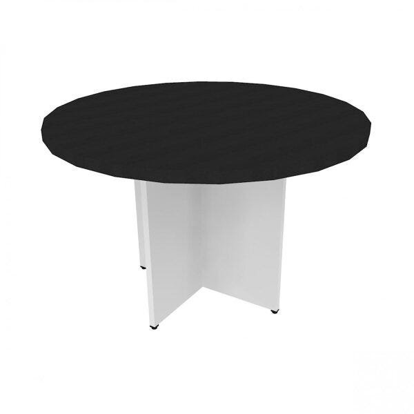 Mesa De Jantar Redonda Anne  Branco/preto