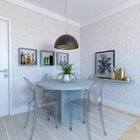 Mesa De Jantar Redonda Anne  Cinza Cristal