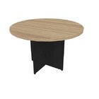 Mesa De Jantar Redonda Anne  Preto/carvalho Mel