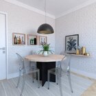 Mesa De Jantar Redonda Anne  Preto/carvalho Mel