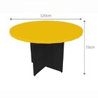 Mesa De Jantar Redonda Anne Bramov Móveis Preto/amarelo