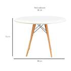 Mesa De Jantar Redonda Bari Branca 90 Cm