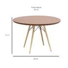 Mesa De Jantar Redonda Bari Marrom 90 Cm