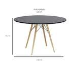 Mesa De Jantar Redonda Bari Preta 110 Cm