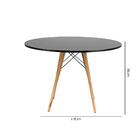 Mesa De Jantar Redonda Bari Preta 110 Cm