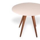 Mesa De Jantar Redonda Base Triedge Em Madeira Maciça - 90 Cm