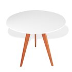 Mesa De Jantar Redonda Base Tripé Em Madeira Maciça - 80 Cm B