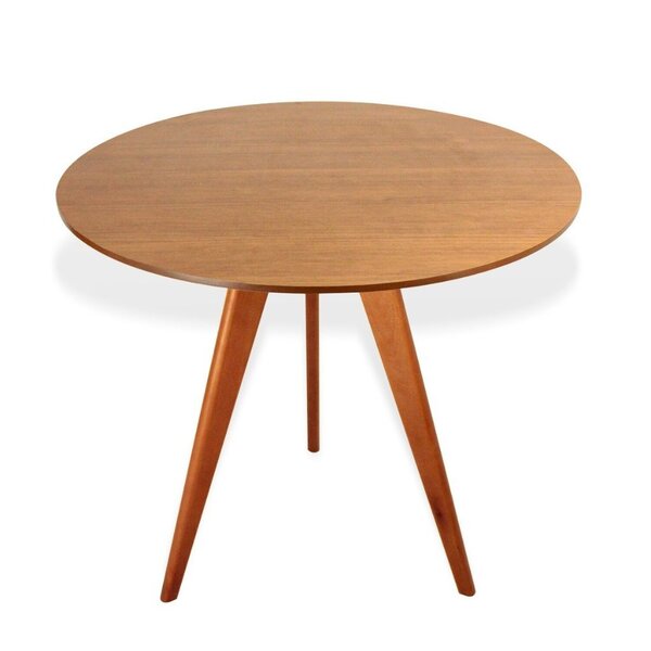 Mesa De Jantar Redonda Base Tripé Em Madeira Maciça - 80 Cm M