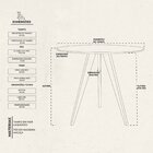 Mesa De Jantar Redonda Base Tripé Em Madeira Maciça - 90 Cm O
