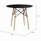 Mesa De Jantar Redonda Caribe Preto 90 Cm