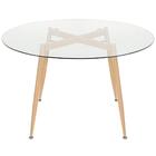 Mesa De Jantar Redonda Clarice Com Tampo De Vidro 120 Cm