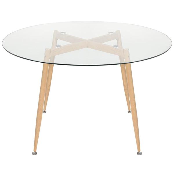 Mesa De Jantar Redonda Clarice Com Tampo De Vidro 120 Cm