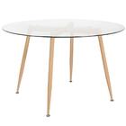 Mesa De Jantar Redonda Clarice Com Tampo De Vidro 120 Cm