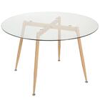 Mesa De Jantar Redonda Clarice Com Tampo De Vidro 120 Cm